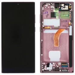Samsung Galaxy S22 Ultra 5G Lcd+Touch Screen+Frame Burgundy ORIGINAL