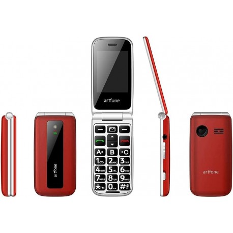 Artfone F20 Dual Sim 2.4'' GSM Flip Phone Red (Ελληνικό Μενού)