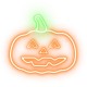 Neon PLEXI LED PUMPKIN WITH STEM Orange Green NNE13 Neolia