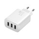 Baseus Travel Adapter 3Usb 17W White