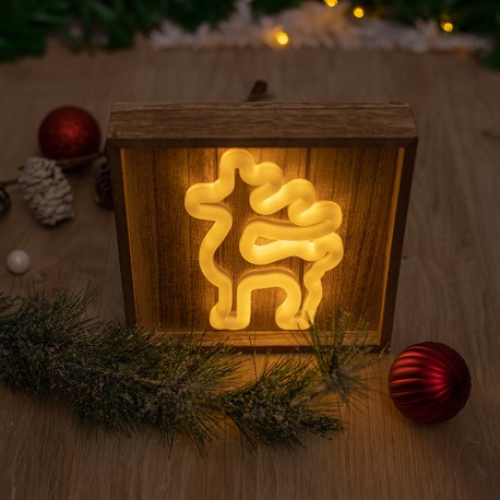 Neon Led Wood Frame Deer Warm White FLNW01 Forever