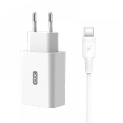 XO L36 Travel Adapter+Type-C Cable 1Usb 3A White