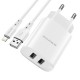Borofone BN2 2Usb Wall Adapter Charger+Lihhting Cable White