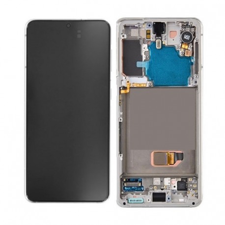 Samsung Galaxy S21 5G Lcd+Touch Screen+Frame White ORIGINAL