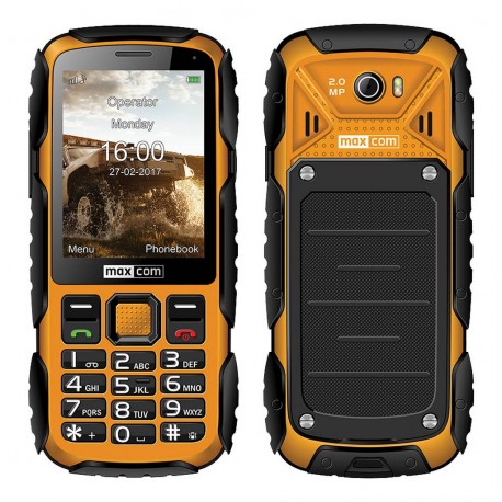 Maxcom MM920 Dual SIM 2.8" Water-dust proof IP67 με Φακό, Ραδιόφωνο (Λειτουργεί χωρίς Handsfree) και Κάμερα Orange-Black