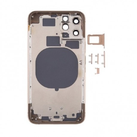 Apple iPhone 11 Pro BackCover Full Body+Camera Lens White/Gold GRADE A