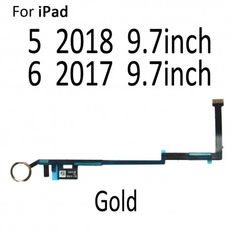 Apple iPad 5 / 9.7 (2017) Home Button Flex+Fingerprint Touch ID Sensor Gold SWAP