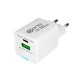 Prio Type-C Wall Adapter 35W PD PPS Fast Charger+QC 3.0 USB A White