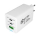 Prio Wall Adapter Charger 65W PD PPS Usb-C+QC 3.0 Usb A White