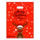 Merry Christmas Plastic Bag Red 40cmx30cm