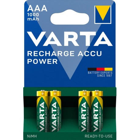 Varta R3/AAA Eπαναφορτιζόμενη Μπαταρία 1000mAh (4τεμ.)