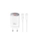 XO CE21 PD Wall Adapter Charger 30W 1x Usb + Usb-C+Usb-C/Usb-C Data Cable White