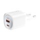 XO CE21 PD Wall Adapter Charger 30W Usb+Usb-C White