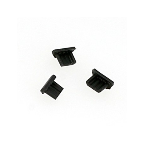 Silicone Anti Dust Plug Micro Usb Black [10pieces]