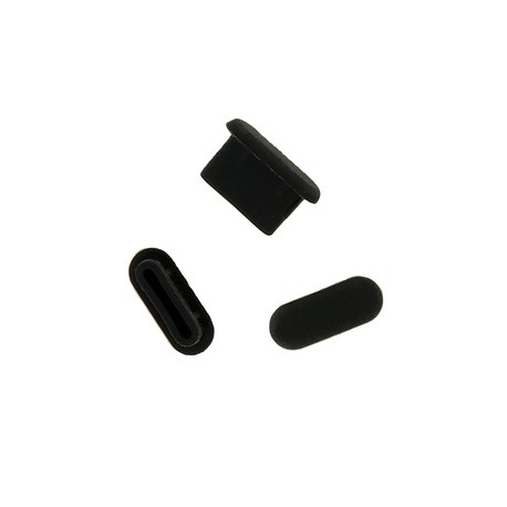 Silicone Anti Dust Plug Tupe C Black [10pieces]