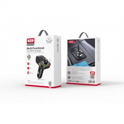 XO BCC09 FM Transmitter Bluetooth MP3 Car Charger 25W Black