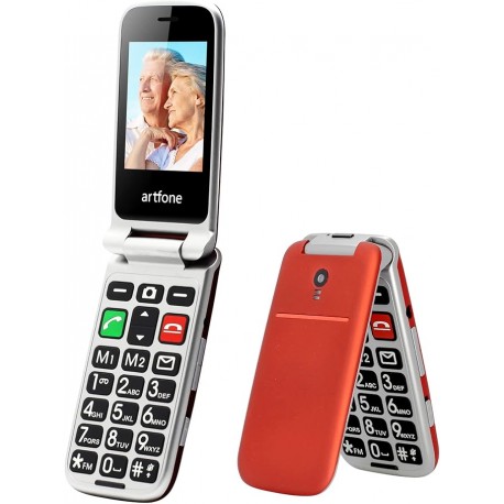 Artfone CF241A Dual Sim 2.4'' GSM Flip Phone Red (Ελληνικό Μενού)