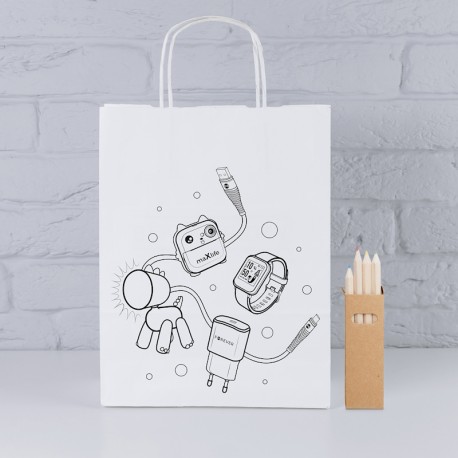 Paper Bag With Crayons