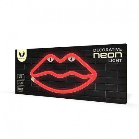 Neon LED Light Lips Red Battery+USB FLNE08 Forever