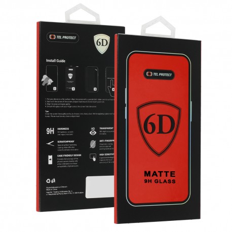 Apple iPhone 11/iPhone XR 6D Full Glue Matt Tempered Glass Black